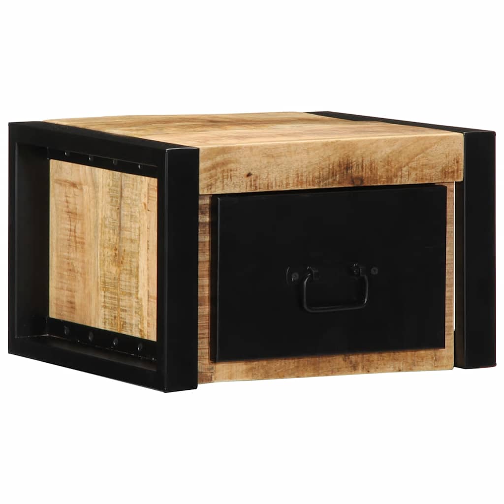 Nachttische 2 Stk. 40x35x25 cm Raues Mango-Massivholz