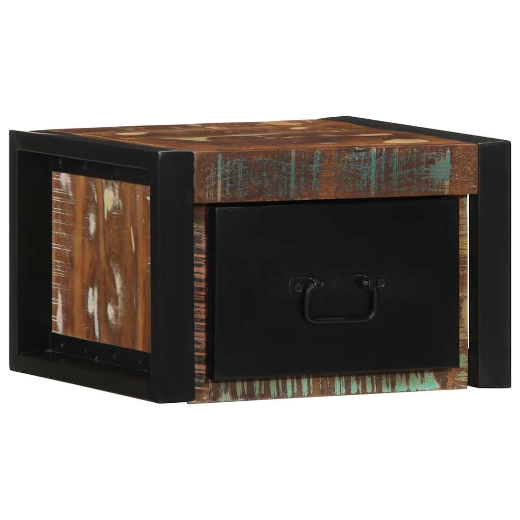 Tables de chevet 2 pièces, multicolores, 40 x 35 x 25 cm, bois massif recyclé