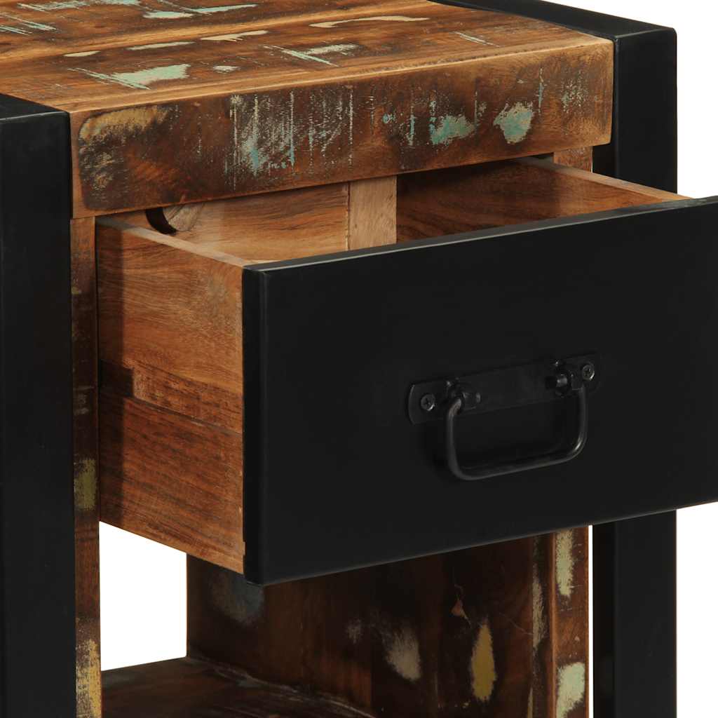 Tables de chevet 2 pièces, multicolores, 40 x 35 x 40 cm, bois massif recyclé