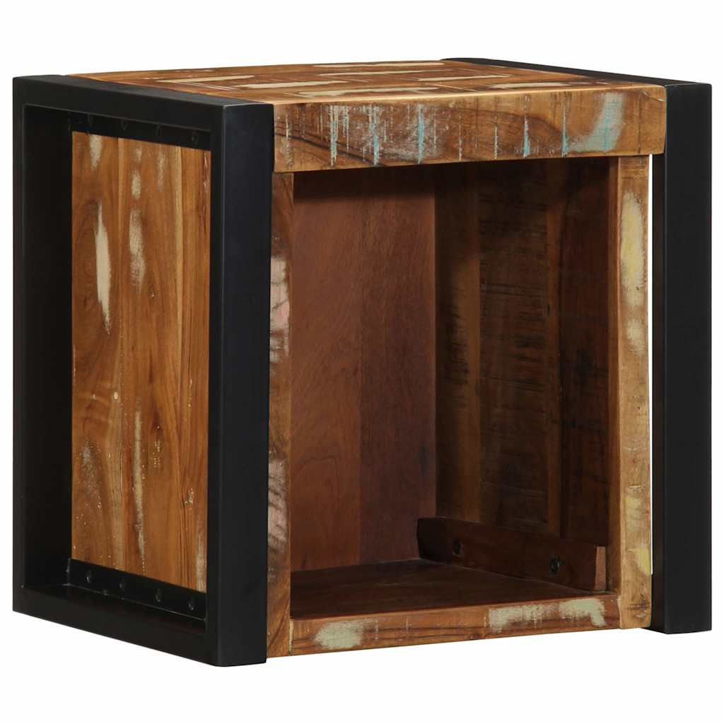 Tables de chevet 2 pièces, multicolores, 40 x 35 x 40 cm, bois massif recyclé