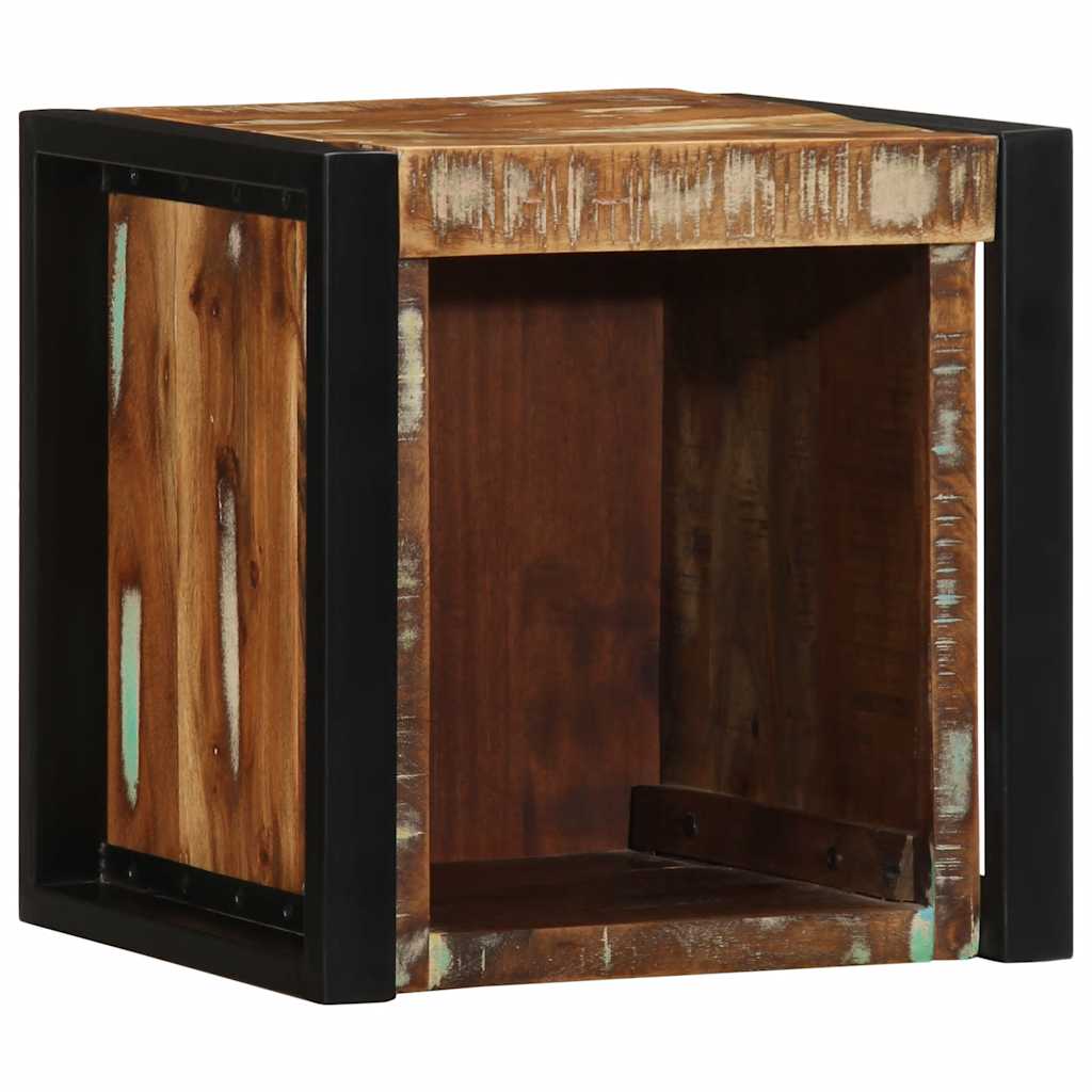 Tables de chevet 2 pièces, multicolores, 40 x 35 x 40 cm, bois massif recyclé