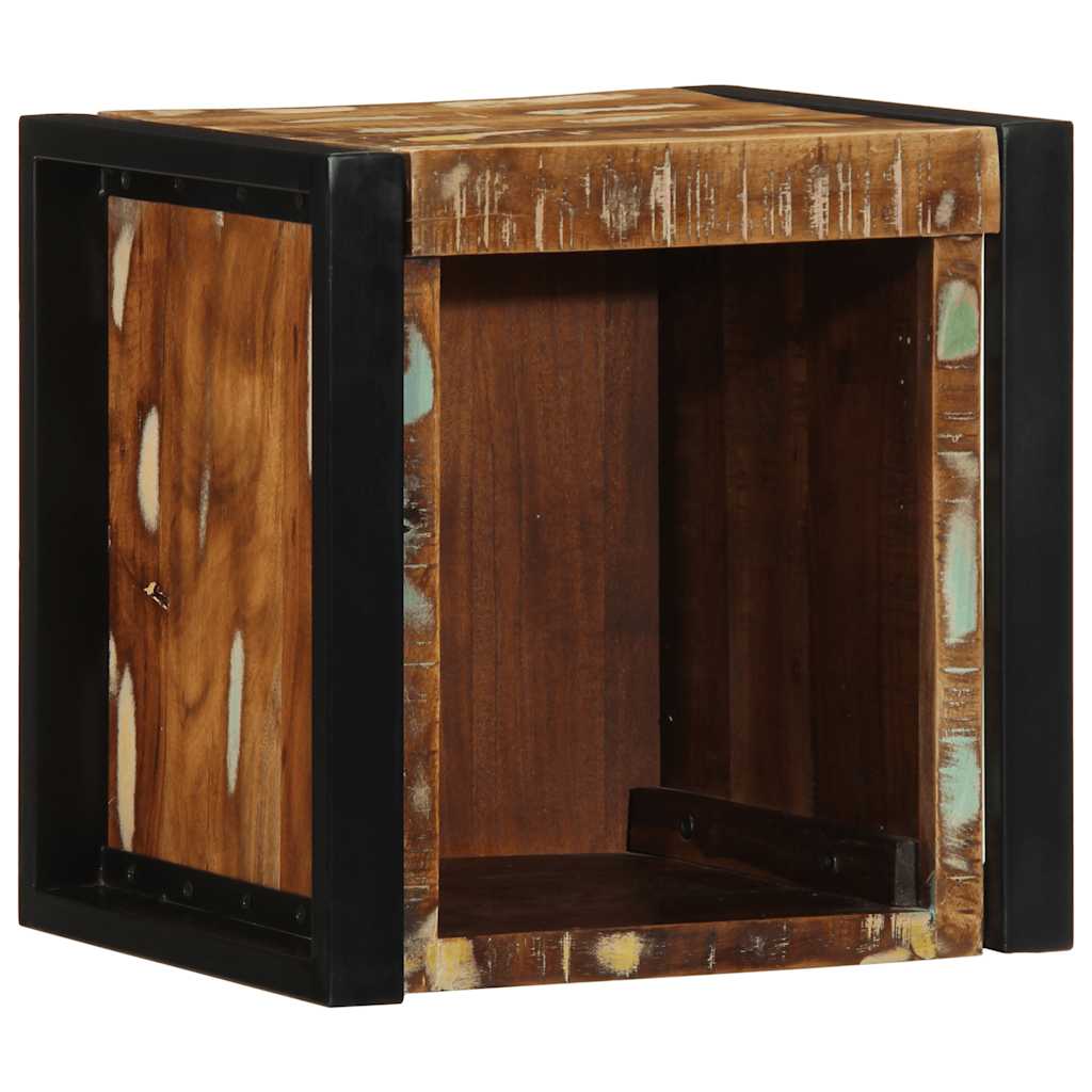 Tables de chevet 2 pièces, multicolores, 40 x 35 x 40 cm, bois massif recyclé