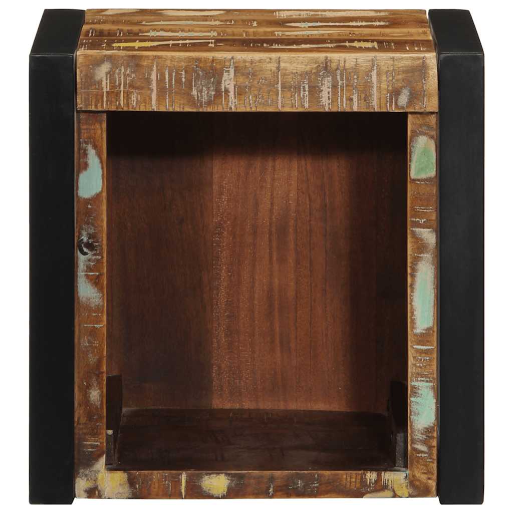 Tables de chevet 2 pièces, multicolores, 40 x 35 x 40 cm, bois massif recyclé