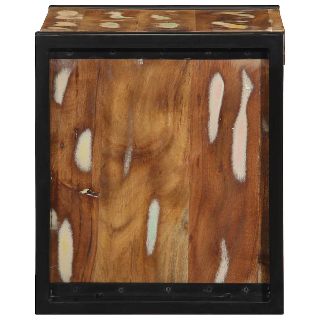 Tables de chevet 2 pièces, multicolores, 40 x 35 x 40 cm, bois massif recyclé