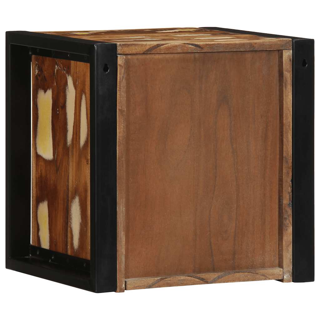Tables de chevet 2 pièces, multicolores, 40 x 35 x 40 cm, bois massif recyclé