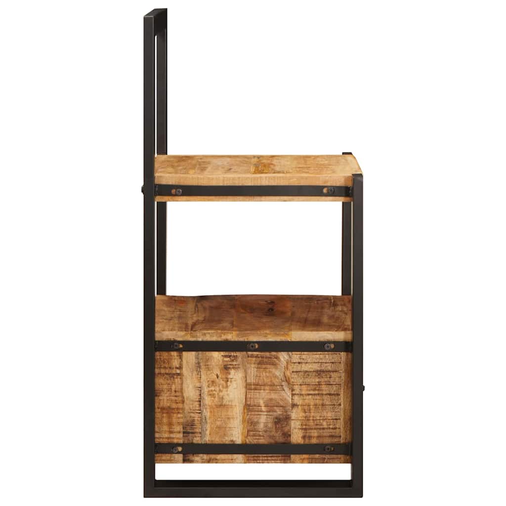 Ankleidehaken mit Regal Braun 40 x 40 x 90 cm Massivholz Mango