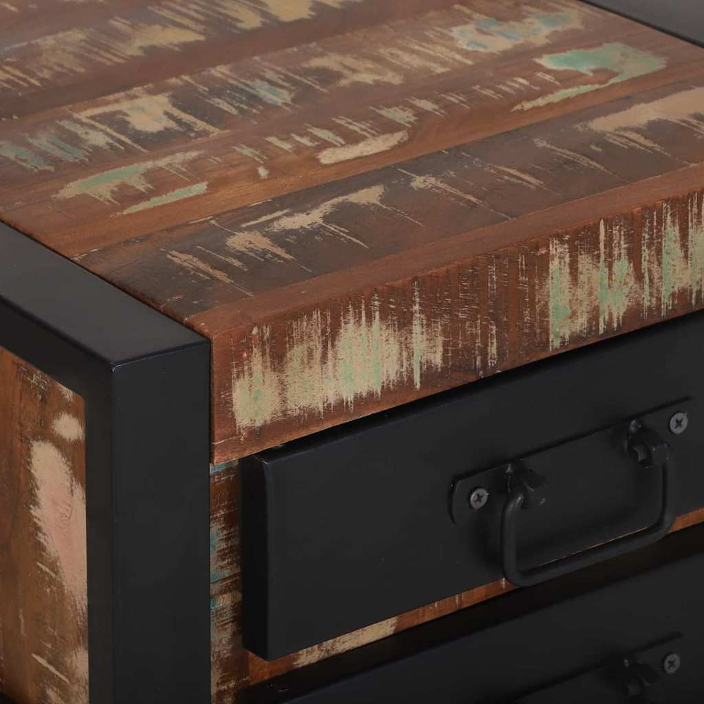 Beistelltisch mit Regal Mehrfarbig Massives recyceltes Holz