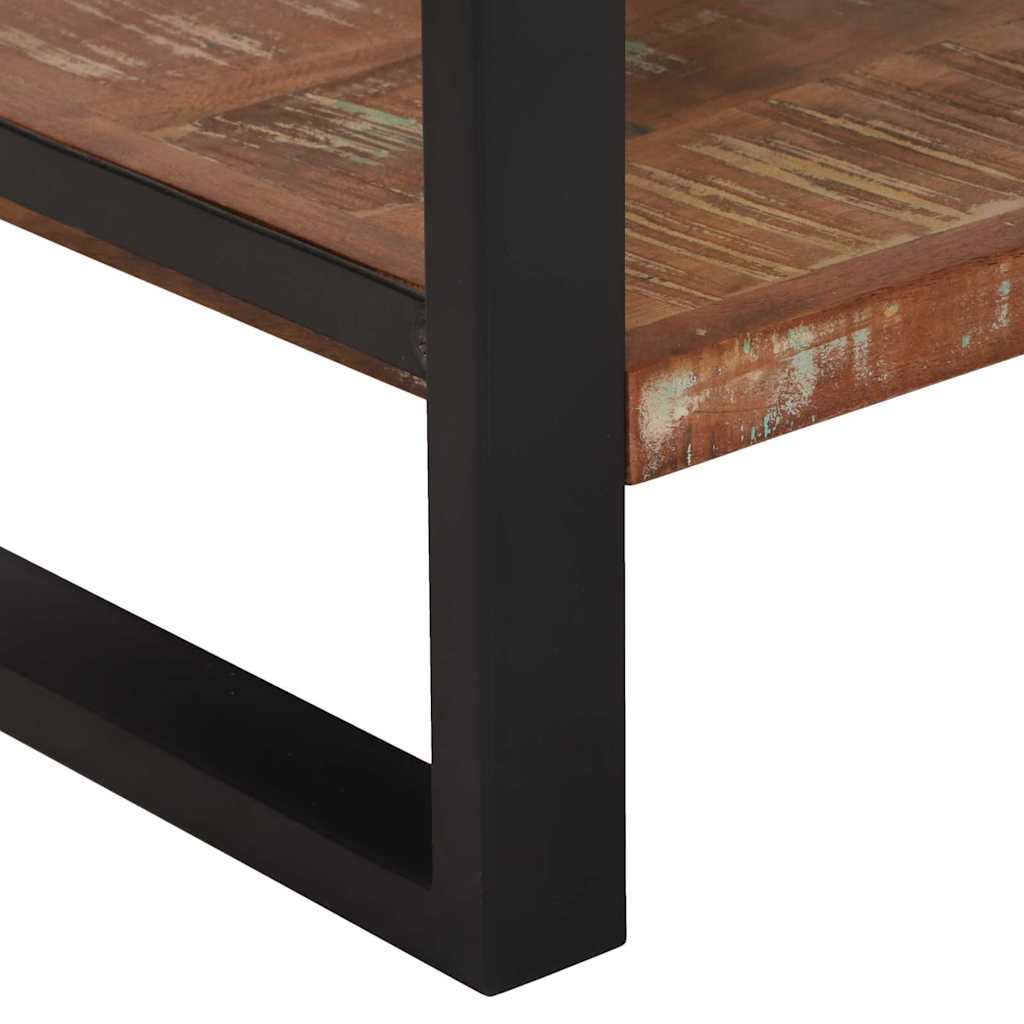 Beistelltisch mit Regal Mehrfarbig Massives recyceltes Holz
