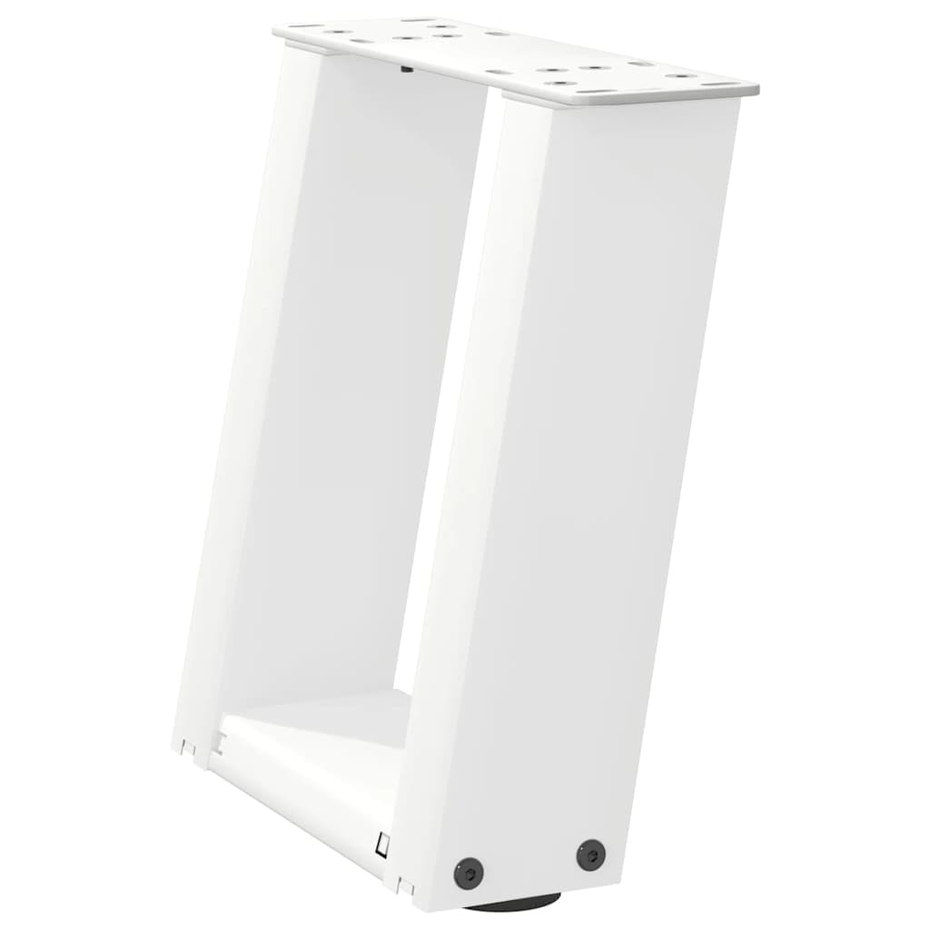 Pieds de table basse en U, 2 pièces, blanc, 30 x 30-31 cm, acier