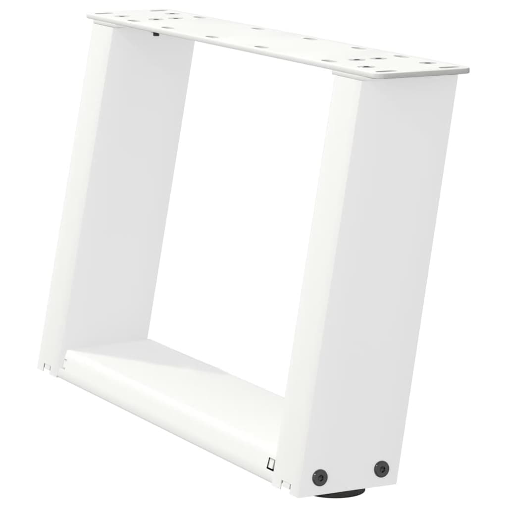 Pieds de table basse en U, 2 pièces, blanc, 40 x 30-31 cm, acier