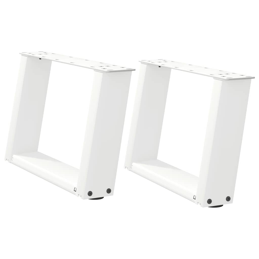 Pieds de table basse en U, 2 pièces, blanc, 50 x 30-31 cm, acier
