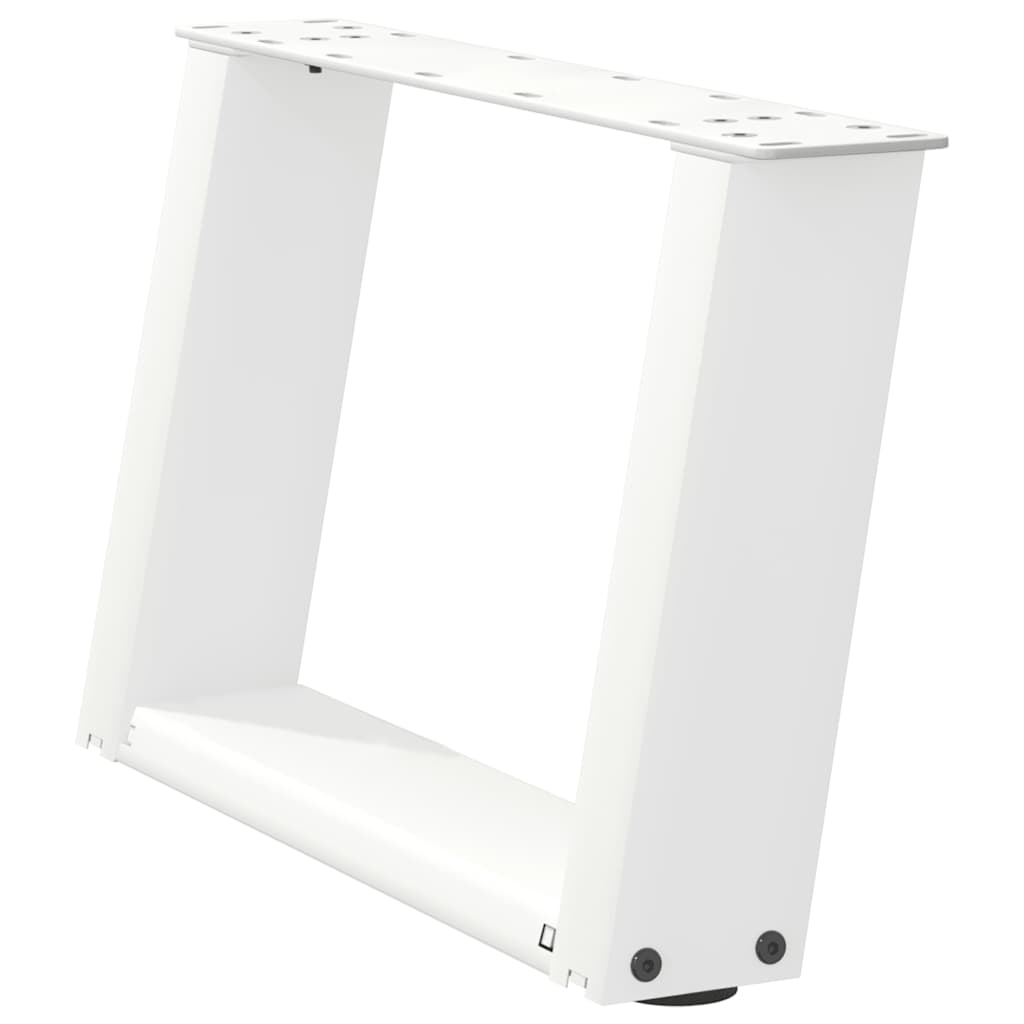 Pieds de table basse en U, 2 pièces, blanc, 50 x 30-31 cm, acier