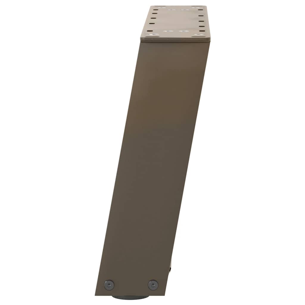 Pieds de table basse en U, 2 pièces, acier naturel, 50 x (30-31) cm