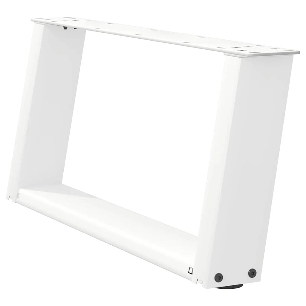 Pieds de table basse en U, 2 pièces, blanc, 60 x 30-31 cm, acier