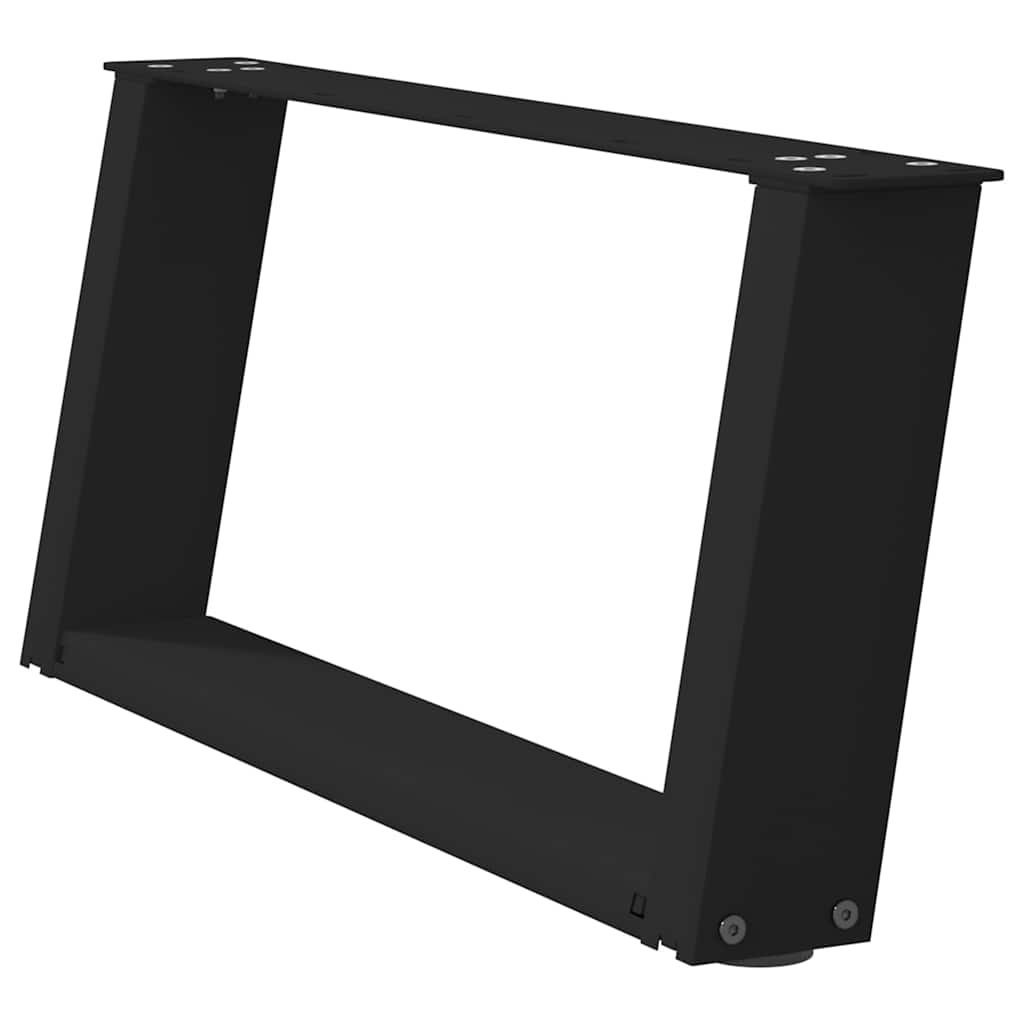 Pieds de table basse en U, 2 pièces, noir, 70 x 30-31 cm, acier