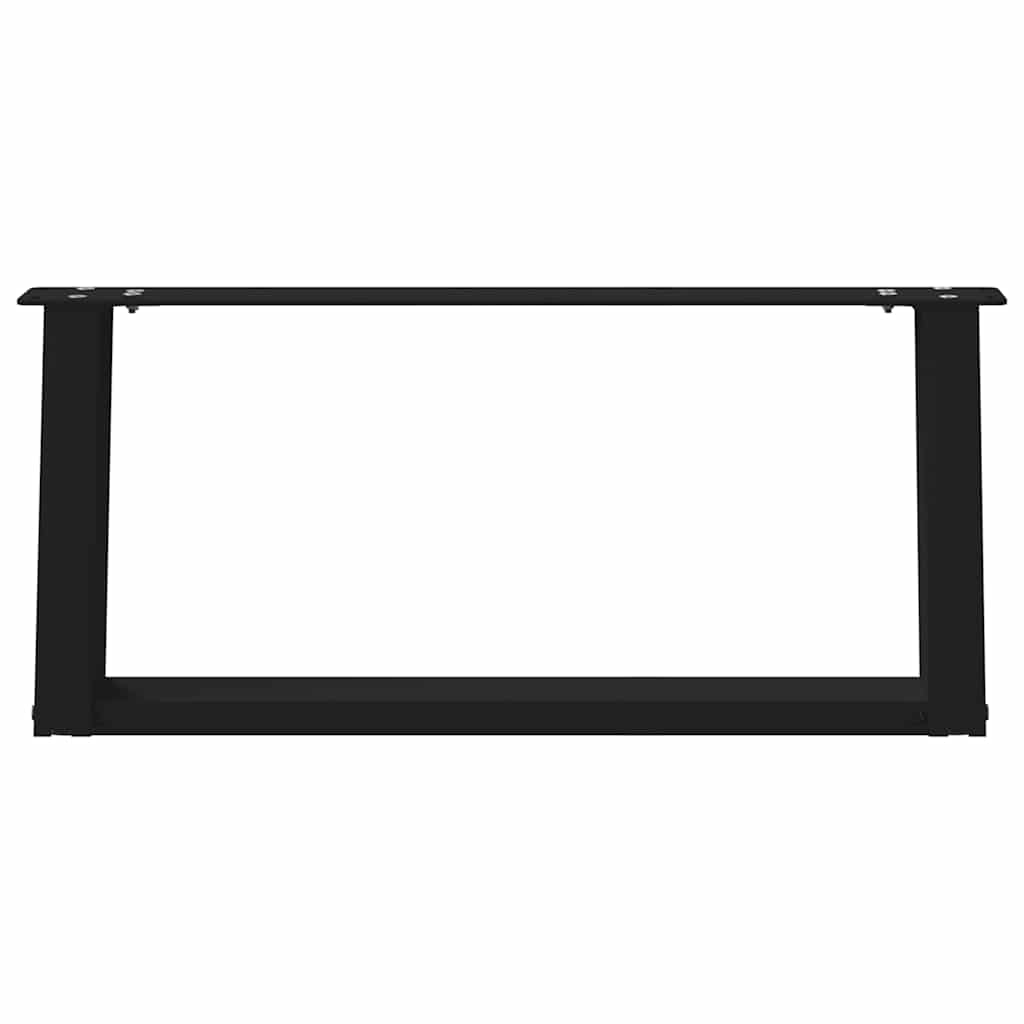 Pieds de table basse en U, 2 pièces, noir, 70 x 30-31 cm, acier