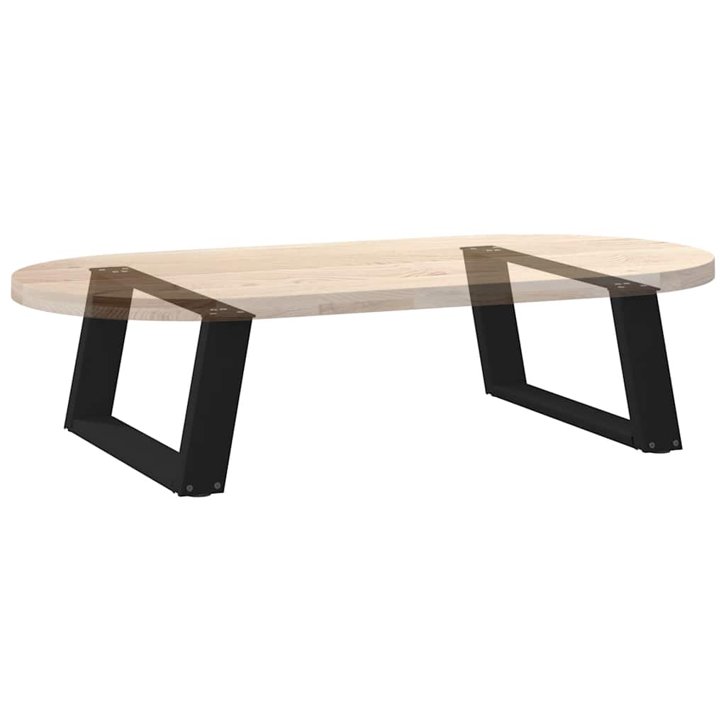 Pieds de table basse en U, 2 pièces, noir, 70 x 30-31 cm, acier