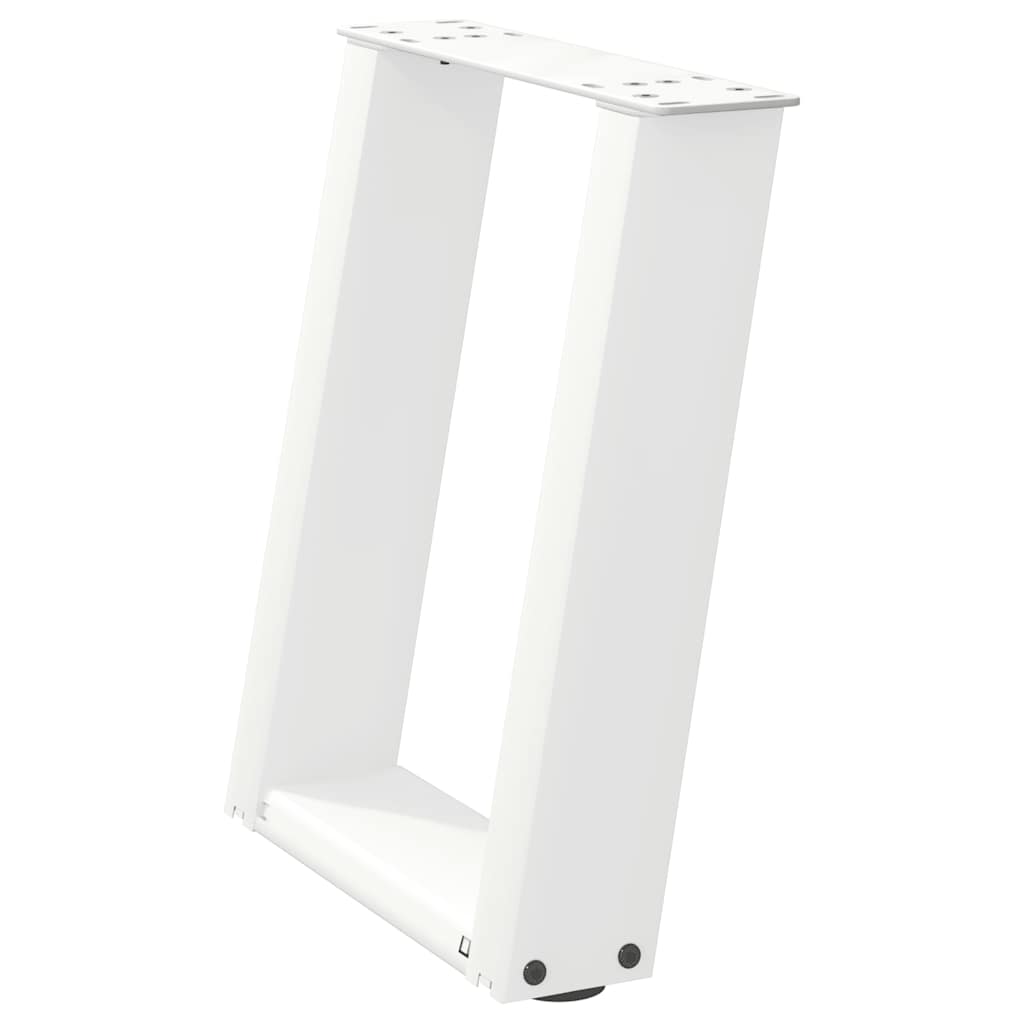 Pieds de table basse en U, 2 pièces, blanc, 28 x 42-43 cm, acier