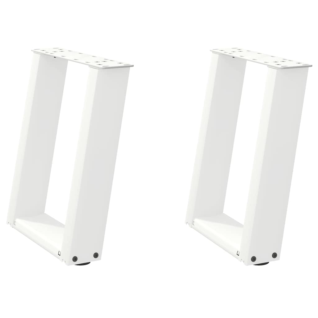 Pieds de table basse en U, 2 pièces, blanc, 38 x 42-43 cm, acier