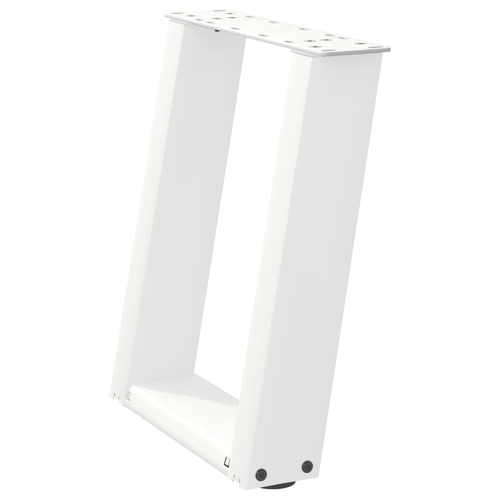 Pieds de table basse en U, 2 pièces, blanc, 38 x 42-43 cm, acier