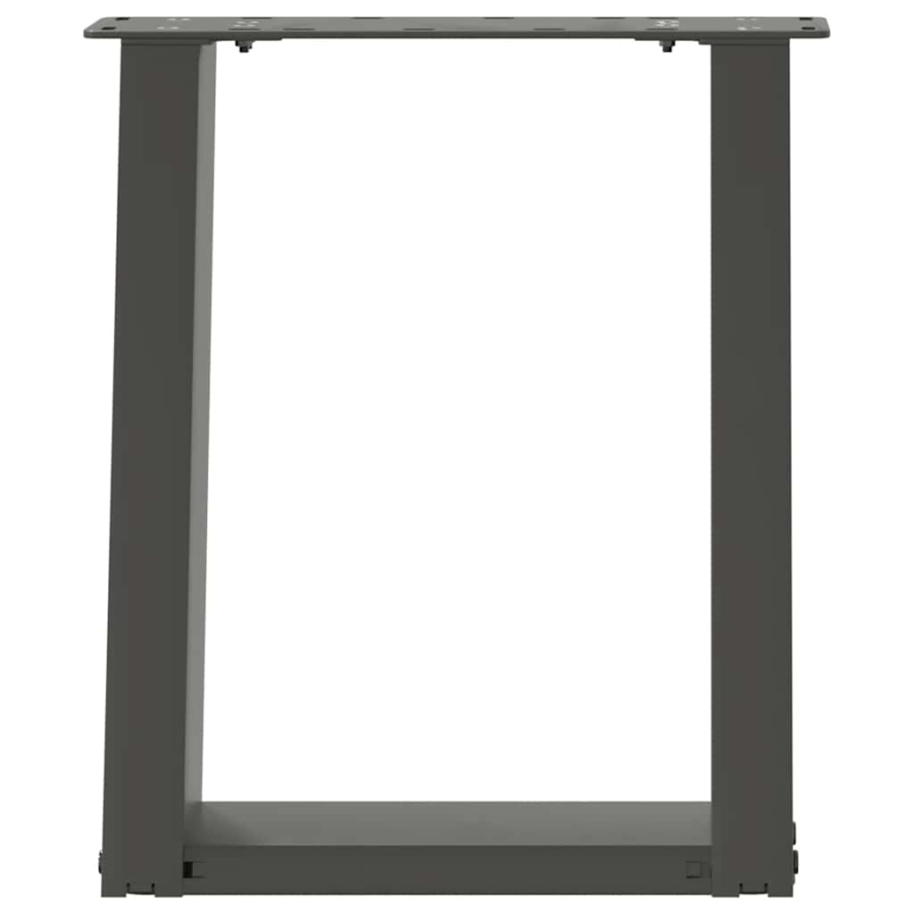 Pieds de table basse en U, 2 pièces, anthracite, 38 x (42-43) cm, acier