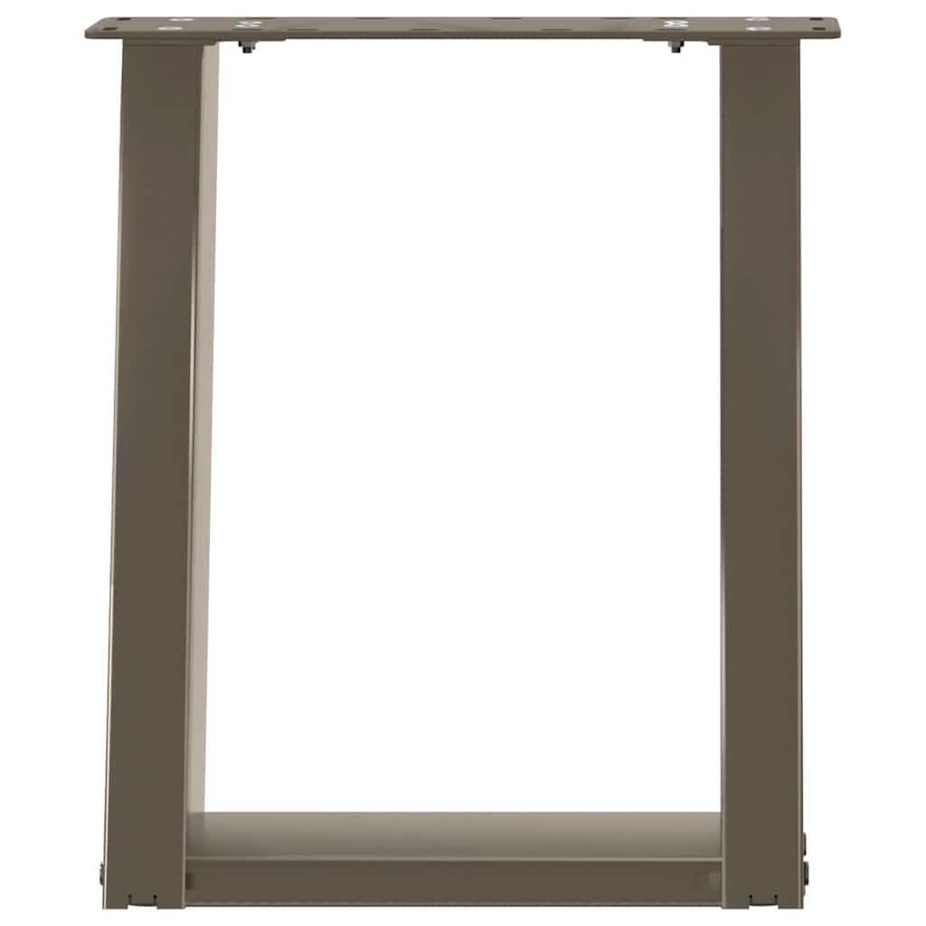 Pieds de table basse en U, 2 pièces, acier naturel, 38 x (42-43) cm
