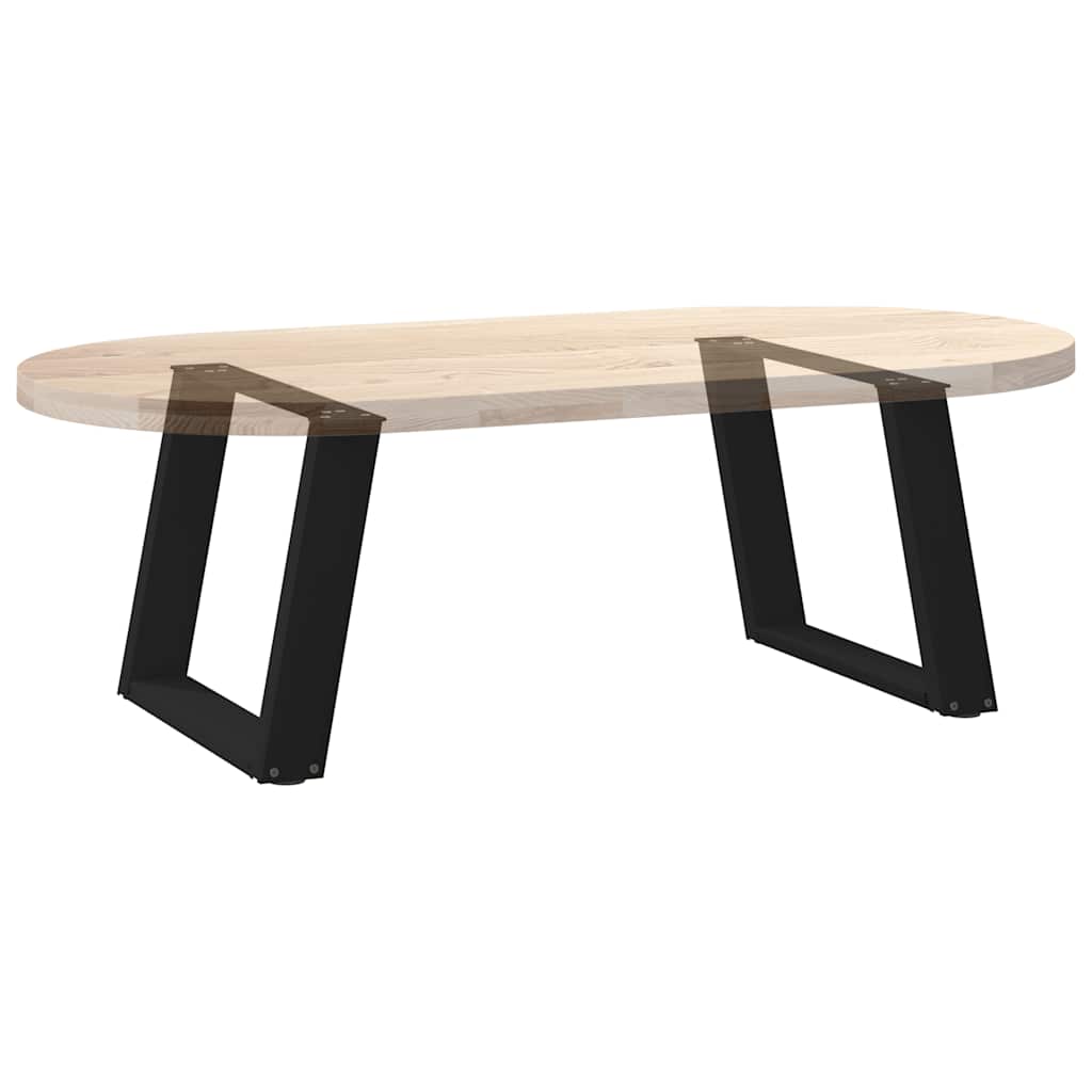 Pieds de table basse en U, 2 pièces, noir, 50 x 42-43 cm, acier