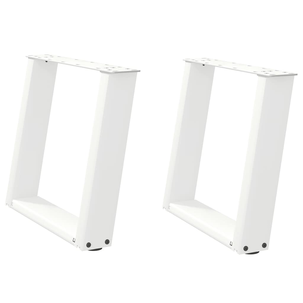 Pieds de table basse en U, 2 pièces, blanc, 50 x 42-43 cm, acier
