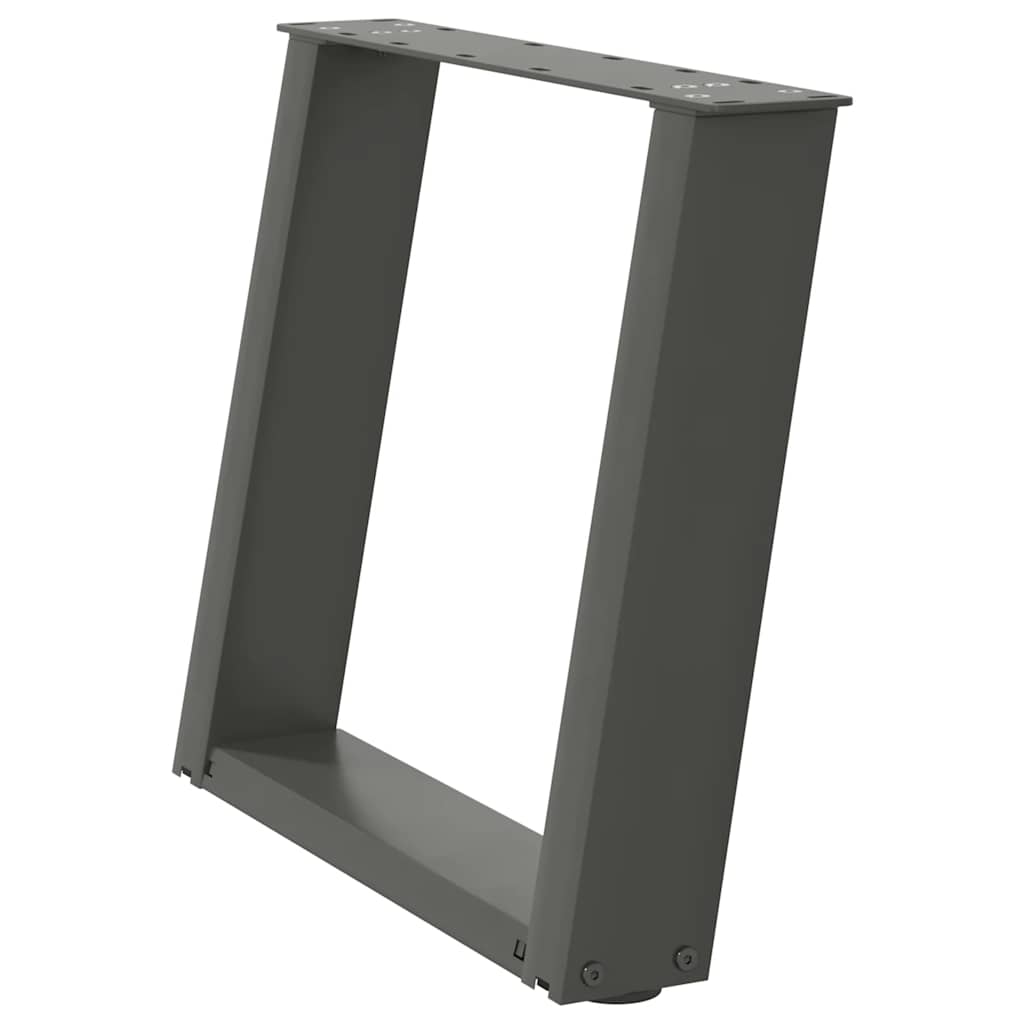 Pieds de table basse en U, 2 pièces, anthracite, 50 x 42-43 cm, acier
