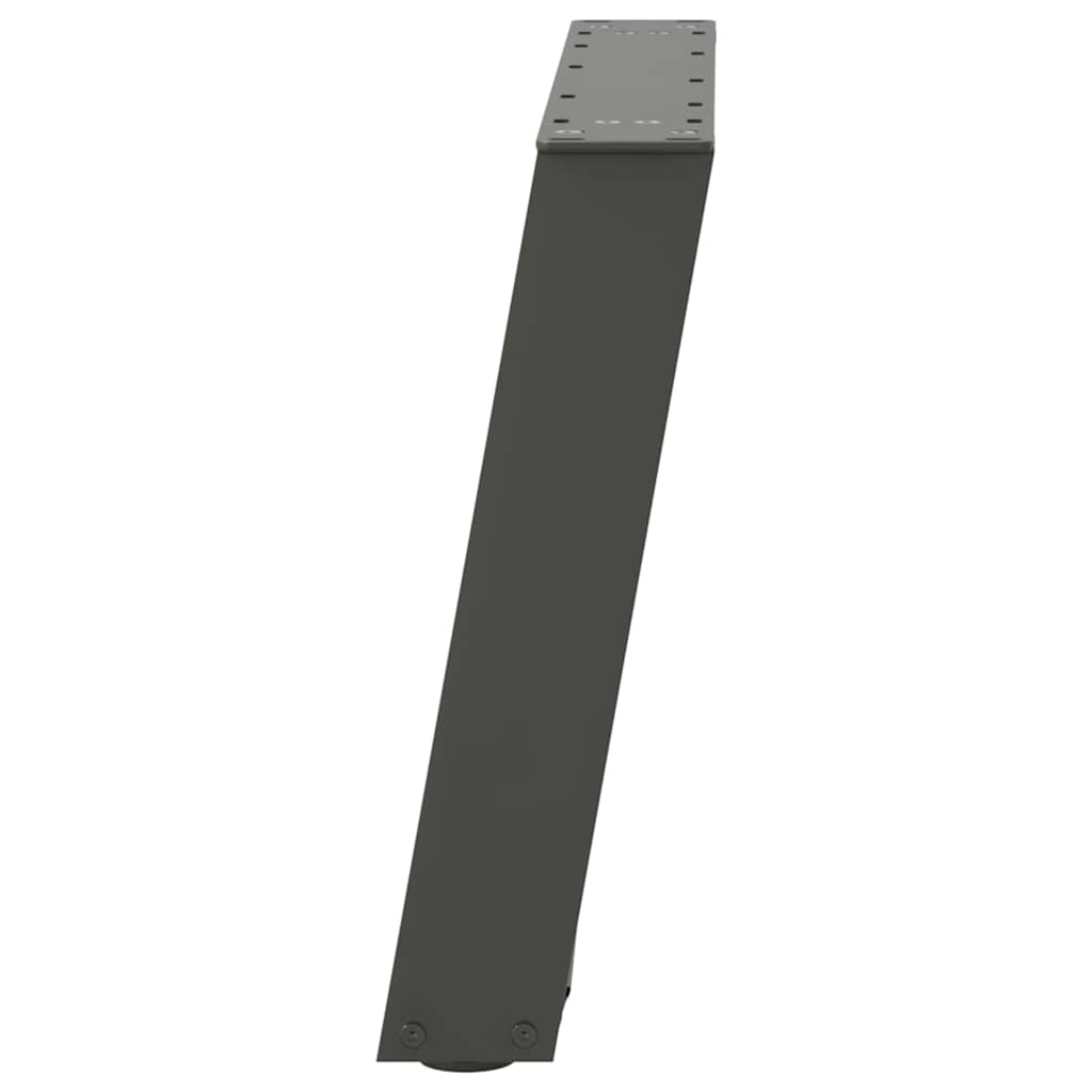 Pieds de table basse en U, 2 pièces, anthracite, 60 x 42-43 cm, acier