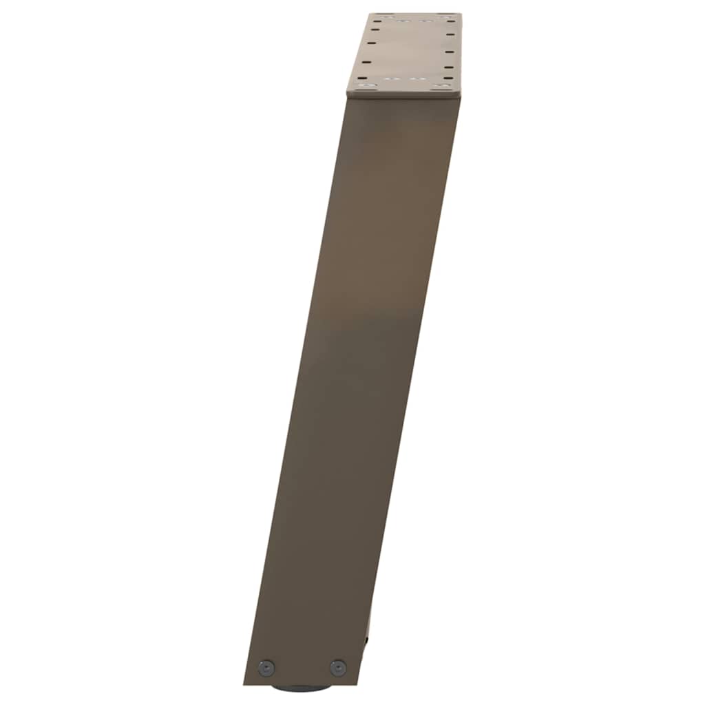 Pieds de table basse en U, 2 pièces, acier naturel, 60 x (42-43) cm