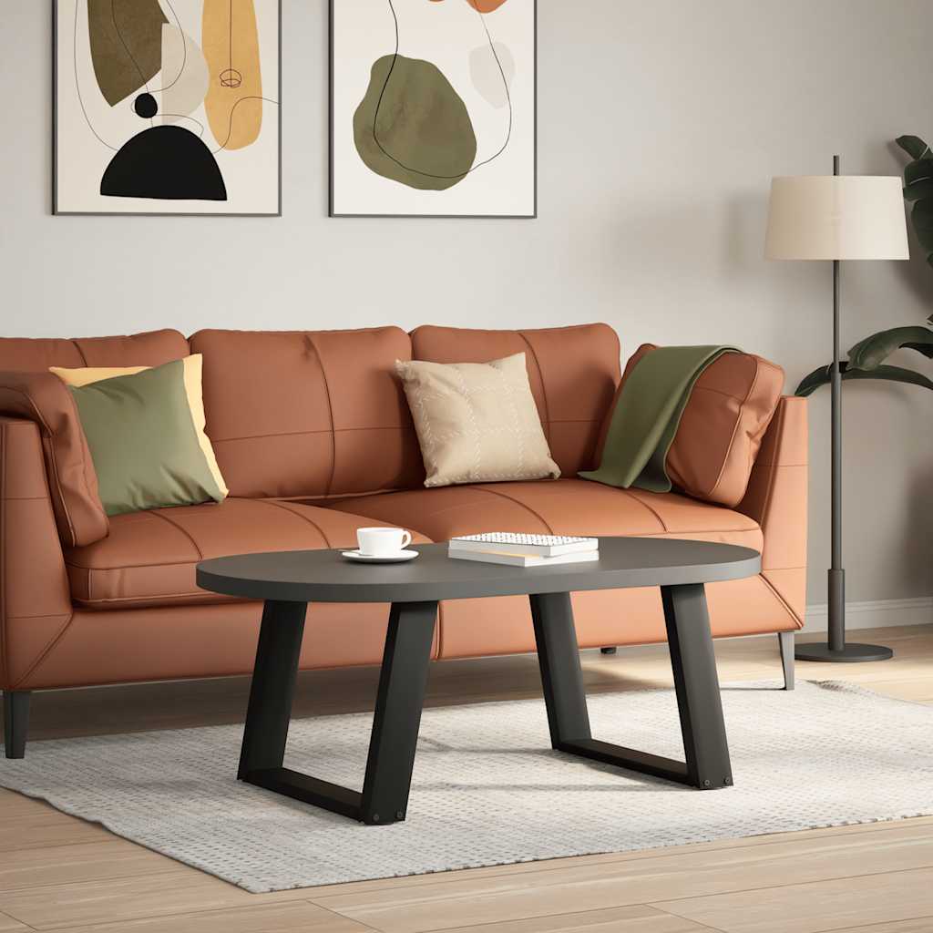 Pieds de table basse en U, 2 pièces, noir, 70 x 42-43 cm, acier