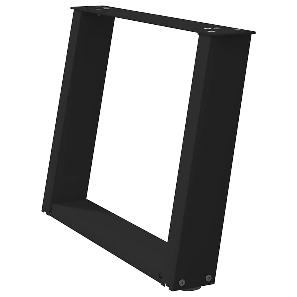 Pieds de table basse en U, 2 pièces, noir, 70 x 42-43 cm, acier