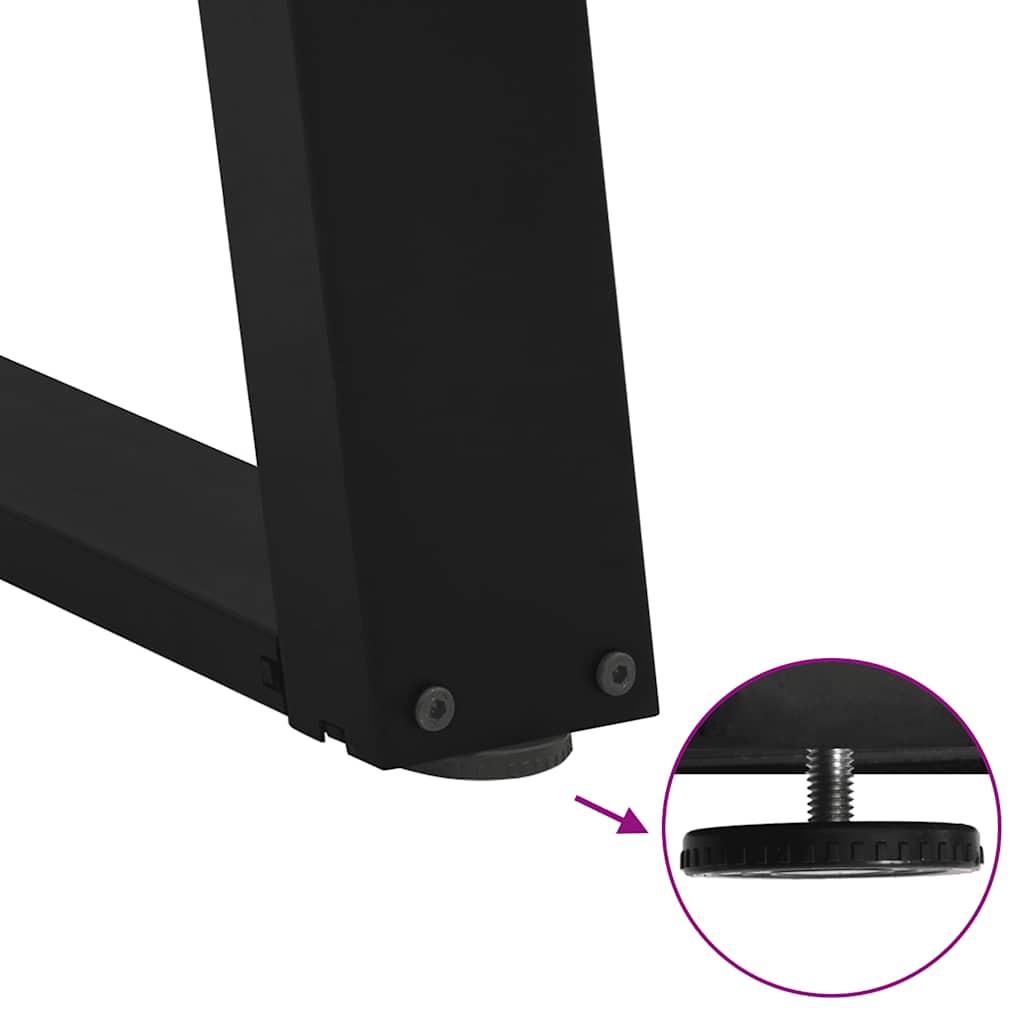 Pieds de table basse en U, 2 pièces, noir, 70 x 42-43 cm, acier
