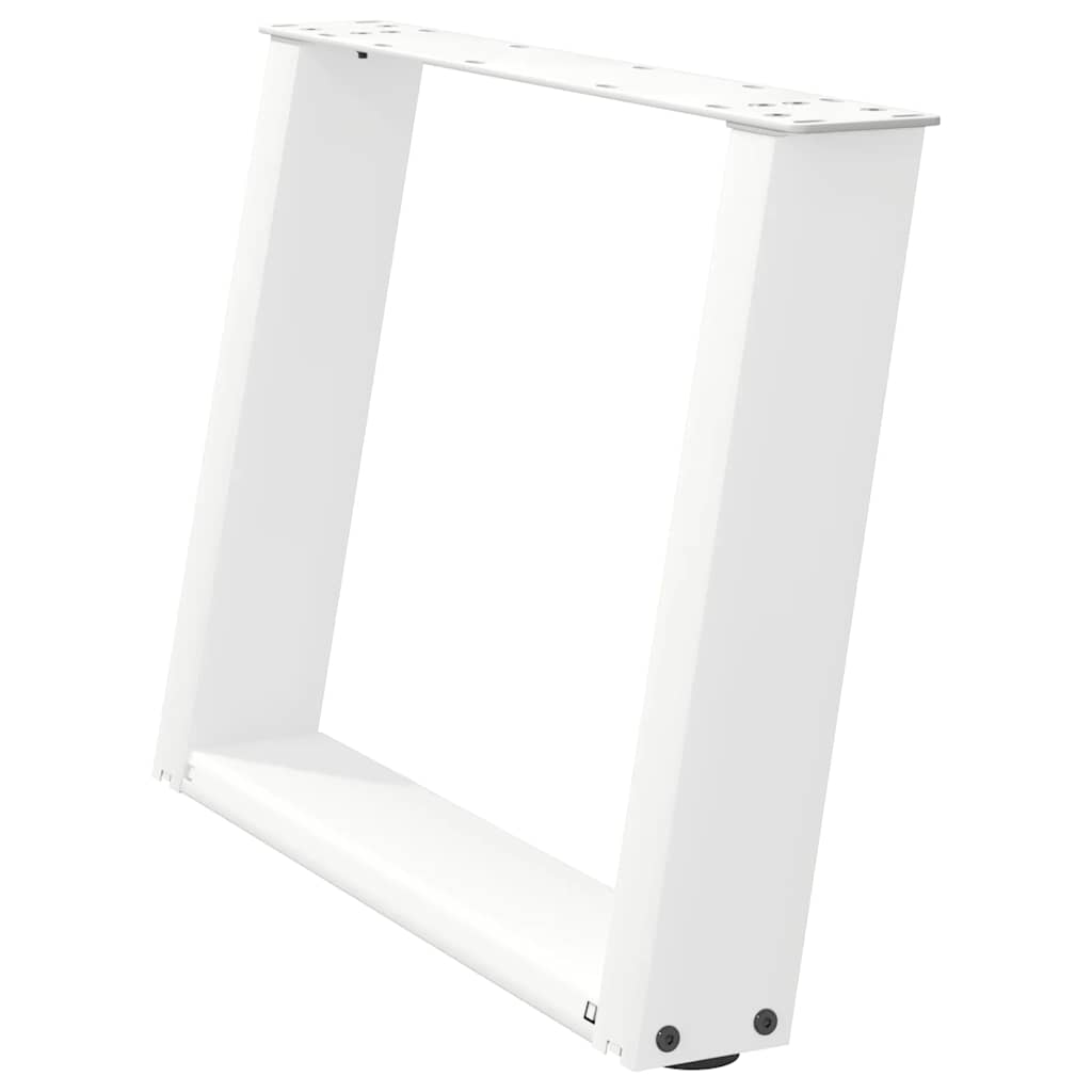 Pieds de table basse en U, 2 pièces, blanc, 70 x 42-43 cm, acier