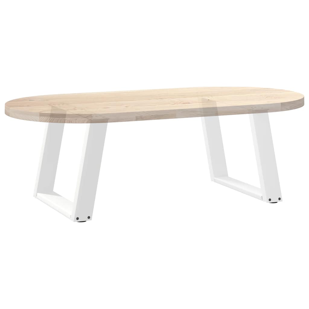 Pieds de table basse en U, 2 pièces, blanc, 70 x 42-43 cm, acier