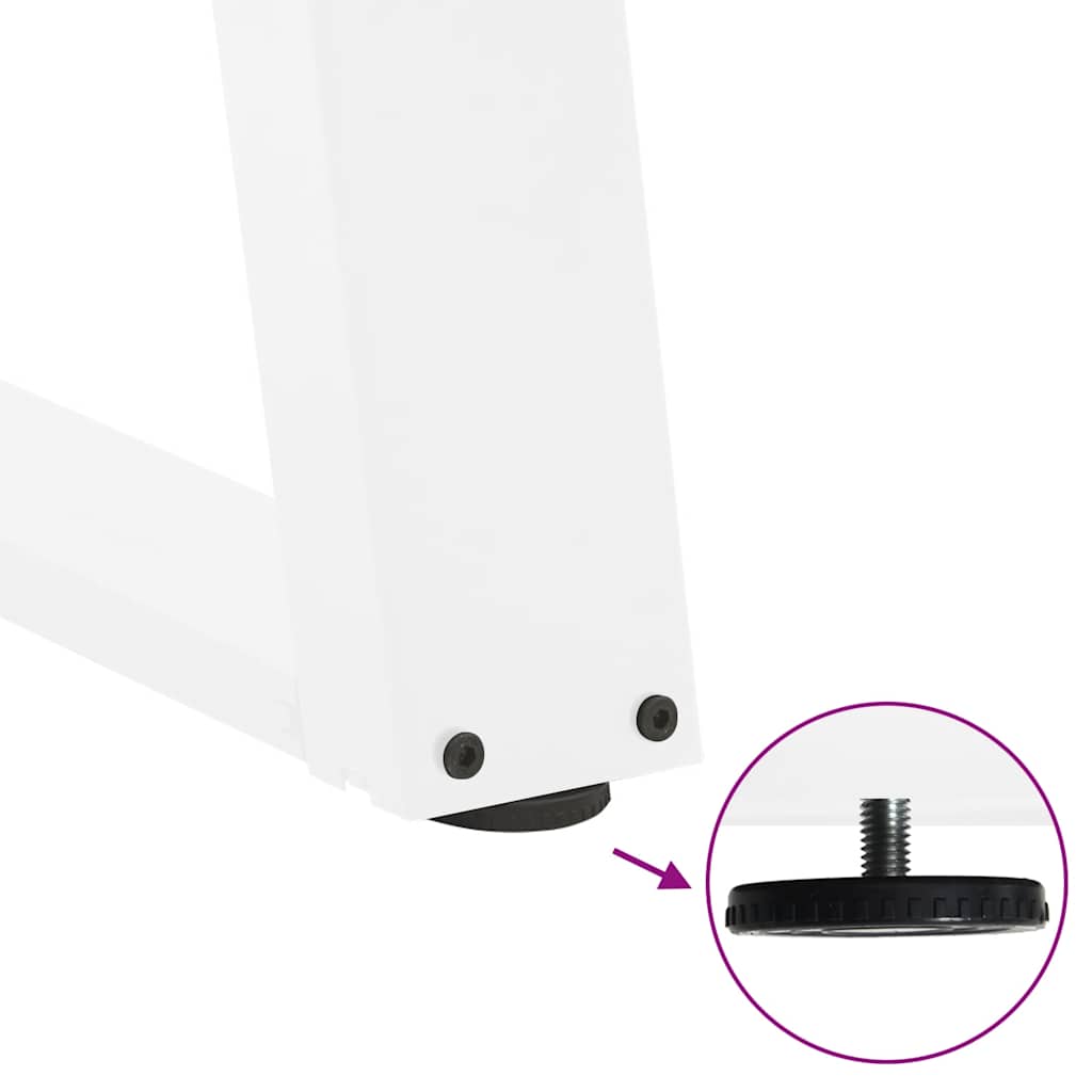 Pieds de table basse en U, 2 pièces, blanc, 70 x 42-43 cm, acier
