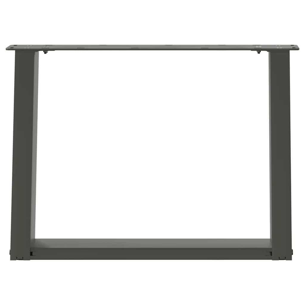 Pieds de table basse en U, 2 pièces, anthracite, 70 x (42-43) cm, acier