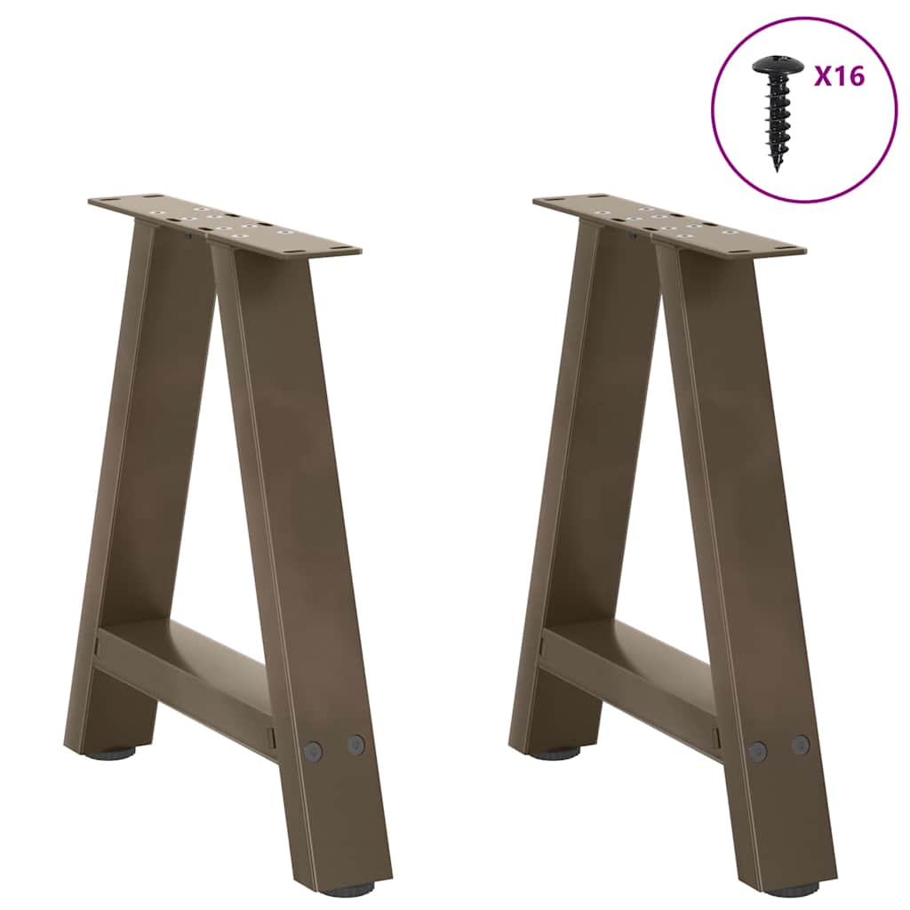 Pieds de table basse en forme de A, 2 pièces, 38 x (42-43) cm, acier