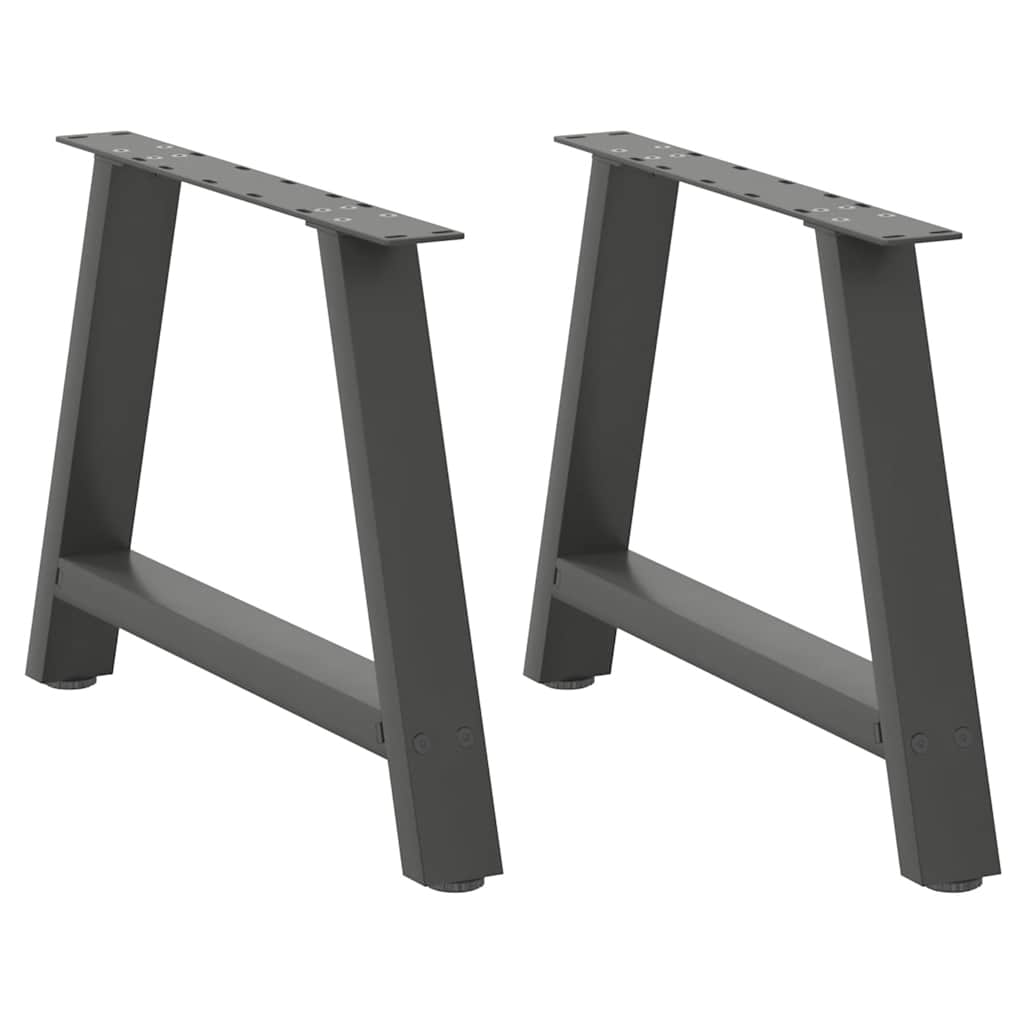 Pieds de table basse en forme de A, 2 pièces, anthracite, 70 x (42-43) cm, acier