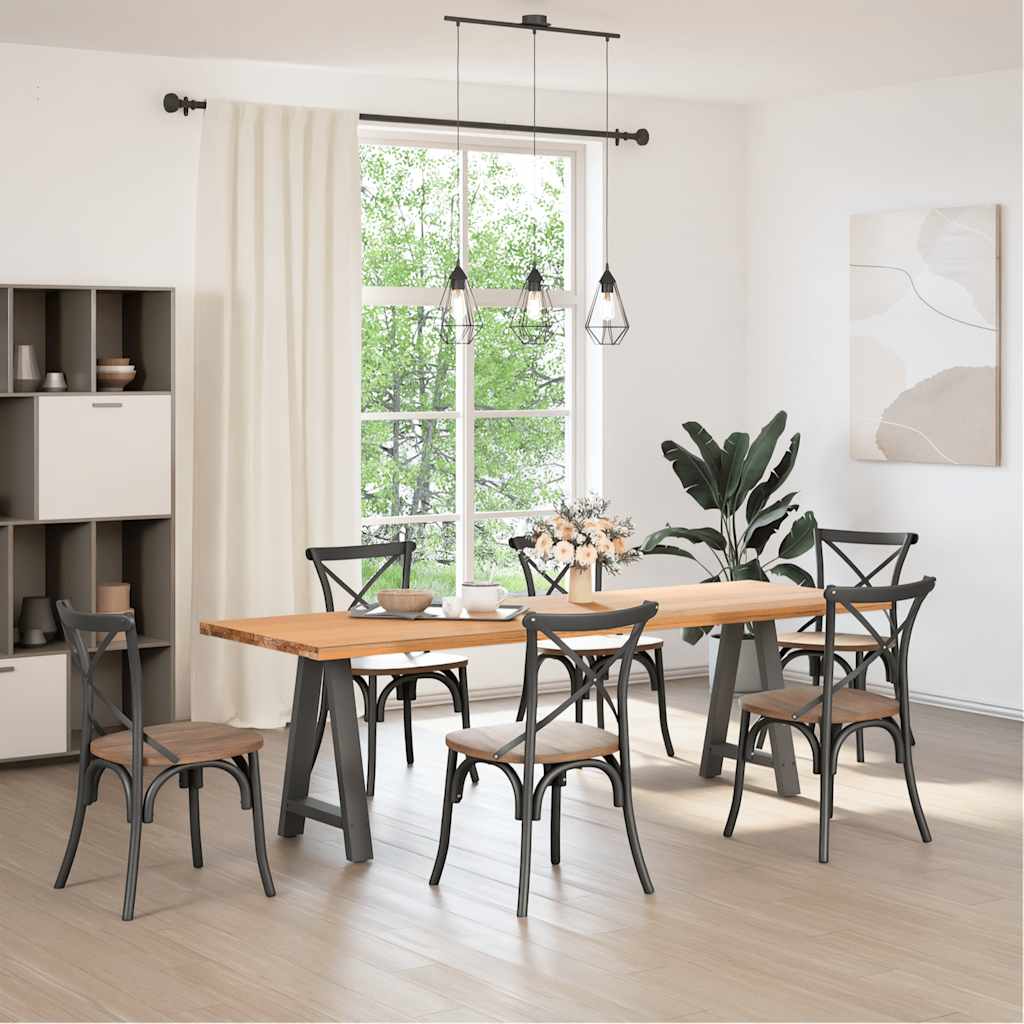 Pieds de table à manger en forme de A, 2 pièces, anthracite, 60 x 72-73 cm, acier