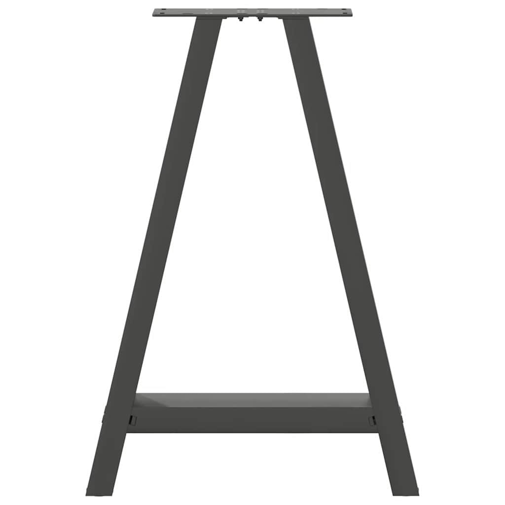 Pieds de table à manger en forme de A, 2 pièces, anthracite, 60 x 72-73 cm, acier