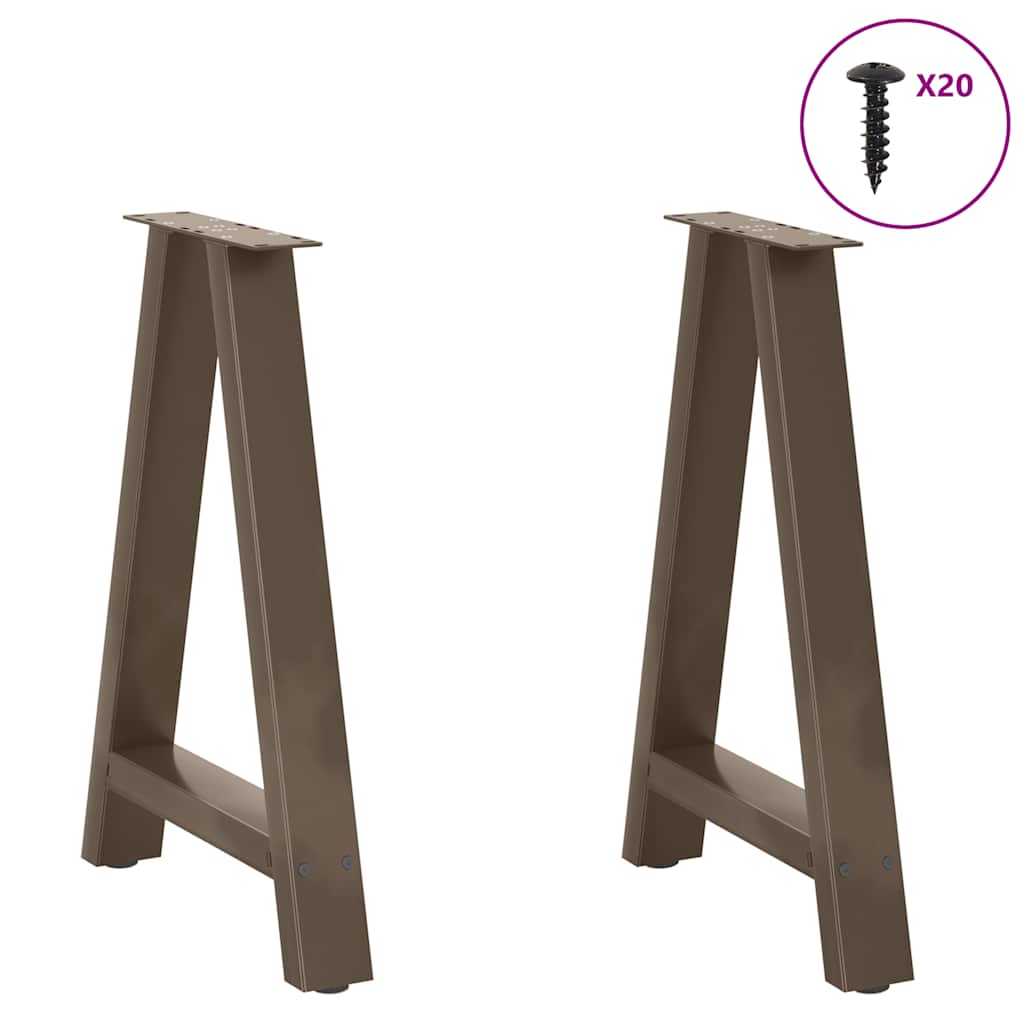 Pieds de table à manger en forme de A, 2 pièces, 60 x (72-73) cm, acier