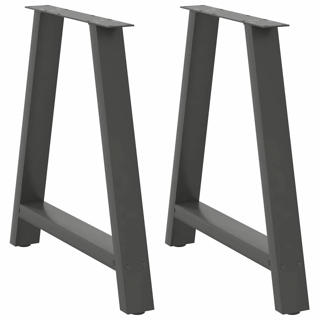 Pieds de table à manger en forme de A, 2 pièces, anthracite, 70 x 72-73 cm, acier