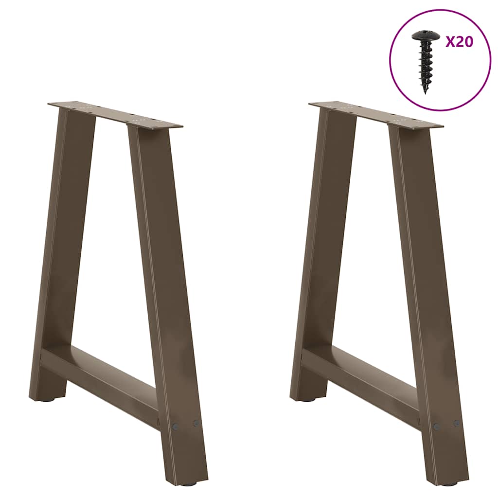 Pieds de table à manger en forme de A, 2 pièces, 70 x (72-73) cm, acier