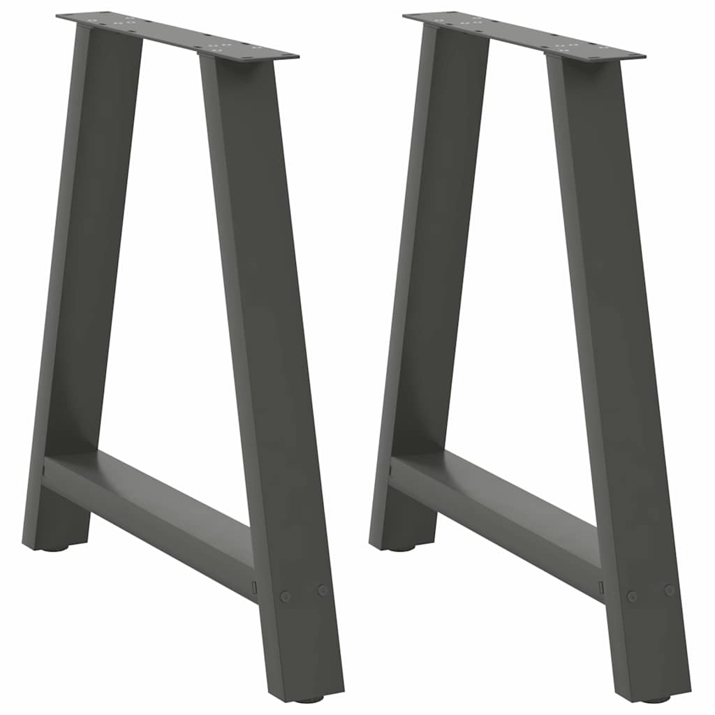 Pieds de table à manger en forme de A, 2 pièces, anthracite, 80 x (72-73) cm, acier