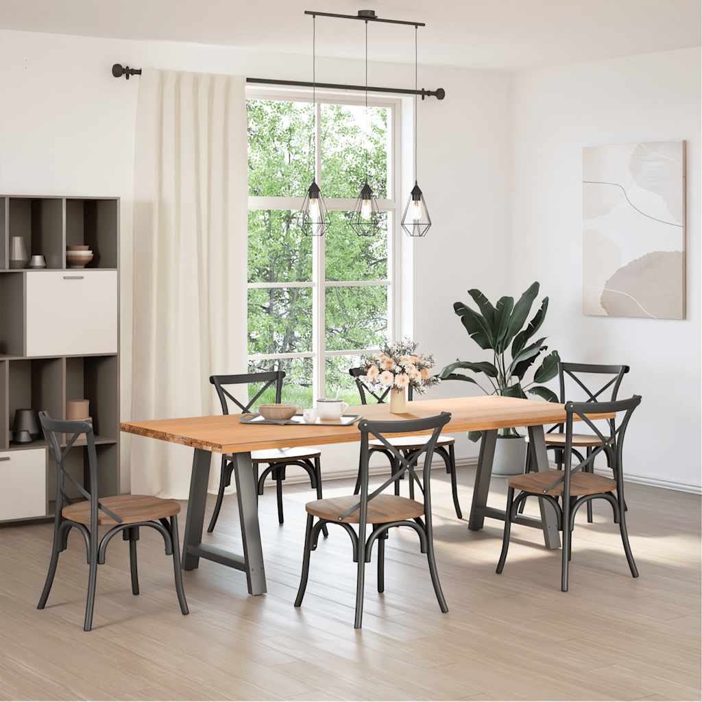 Pieds de table à manger en forme de A, 2 pièces, anthracite, 80 x (72-73) cm, acier