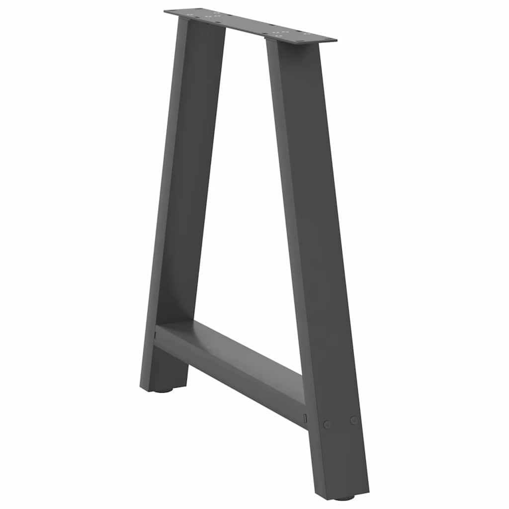 Pieds de table à manger en forme de A, 2 pièces, anthracite, 80 x (72-73) cm, acier