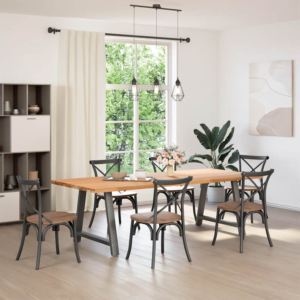 Pieds de table à manger en forme de A, 2 pièces, anthracite, 90 x (72-73) cm, acier