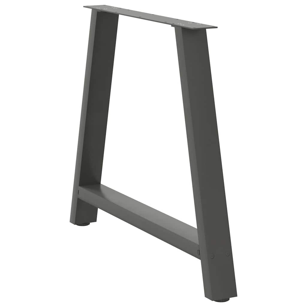 Pieds de table à manger en forme de A, 2 pièces, anthracite, 90 x (72-73) cm, acier